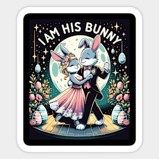 I Am His Bunny Romantic Spring Easter Design Sticker